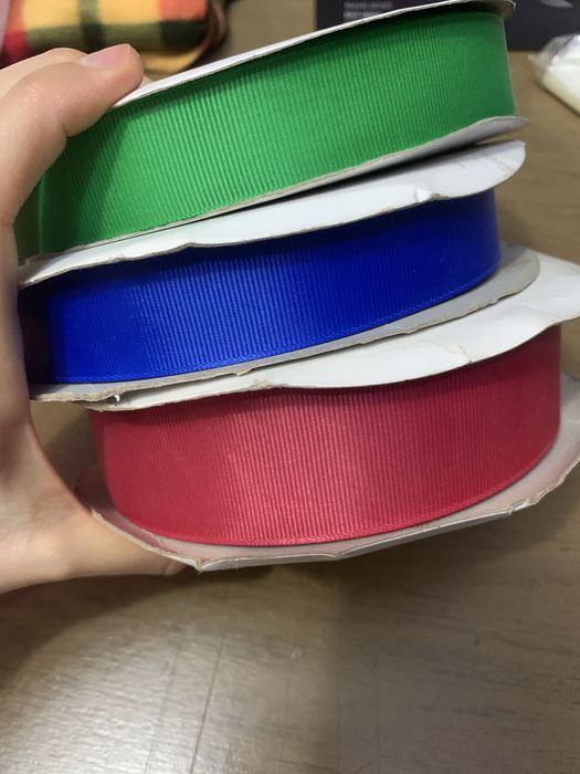 Ленты атласные репсовые новогодние