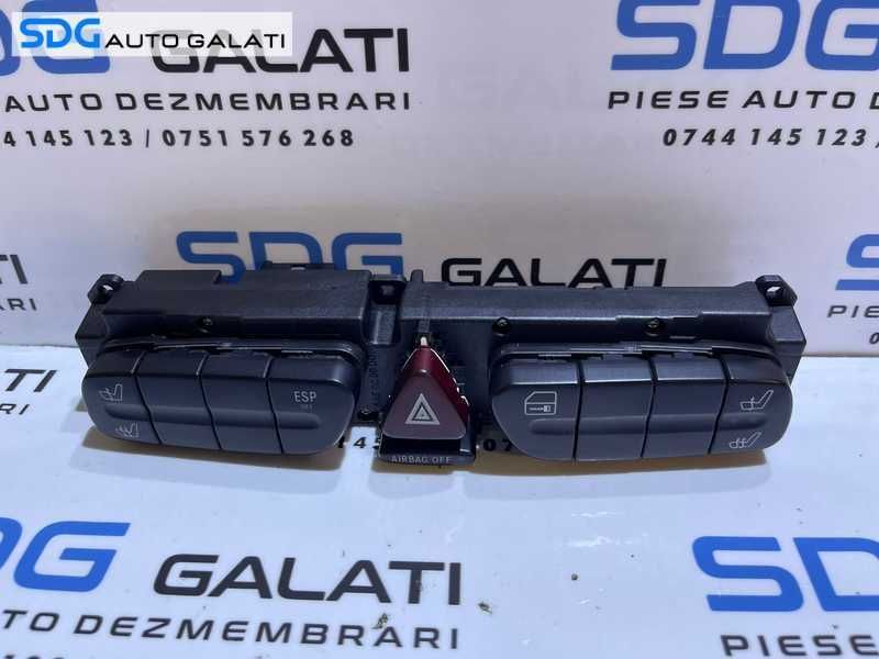 Panou Consola Buton Butoane Releu Avarie Avarii ESP Incalzire Scaune Mercedes Clasa C Class W203 2000 - 2007 Cod 2038217458