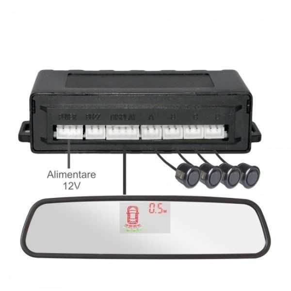 Парктроник система с огледало Automat, Монитор за паркиране, 4 датчика