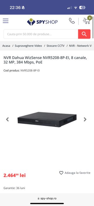 Dahua WizSense NVR5208-8P-EI, 8 canale, 32 MP, 384 Mbps, PoE