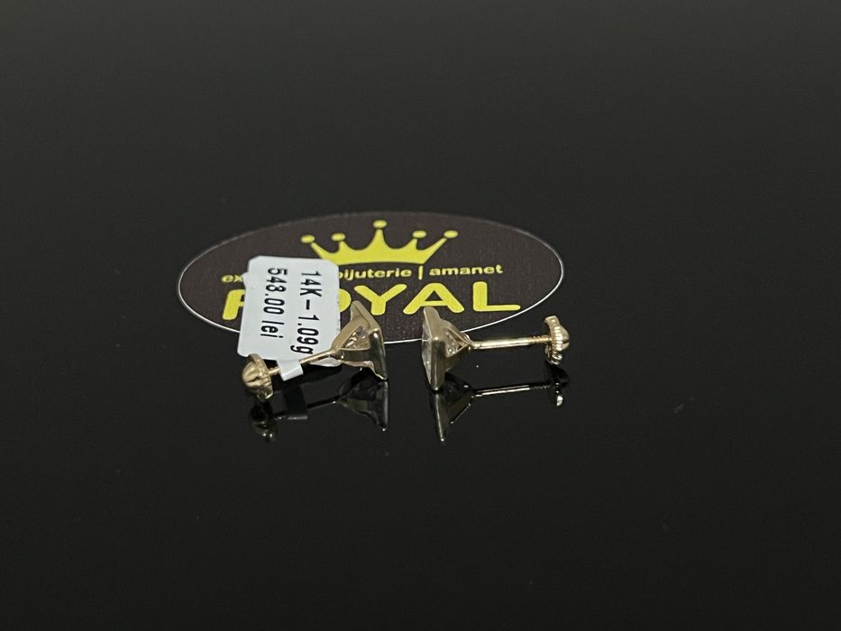 Bijuteria Royal CB : Cercei copil aur nou 14k 1,09gr