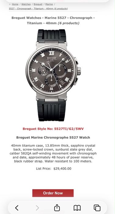Breguet Marine Chronograph 5527 оригинал