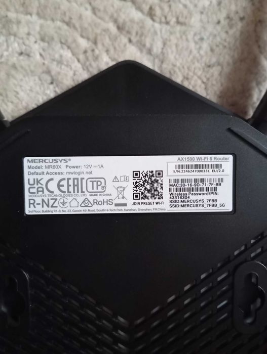 Router Wireless Mercusys MR60X Wi-Fi 6