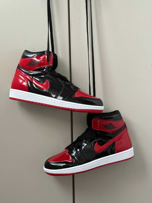 Adidasi NIKE Air JORDAN 1 Patent Bred Produs NOU