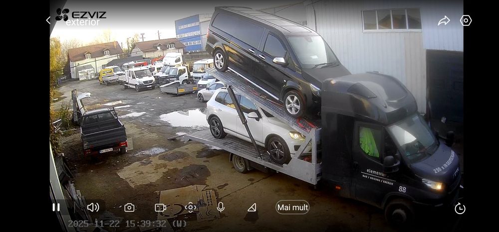 Platou cu lift transport auto trailer doua poziții