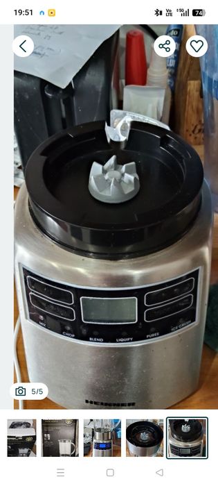 Blender Heinner Master Collection HBL-1000XMC , 1000 W 1.5 l 6 programe functie Pulse, Negru/Argintiu .Putere maxima de 1000W