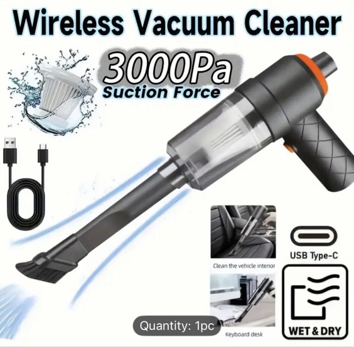 Mini aspirator de mana portabil cu baterie reincarcabil la usb wireles