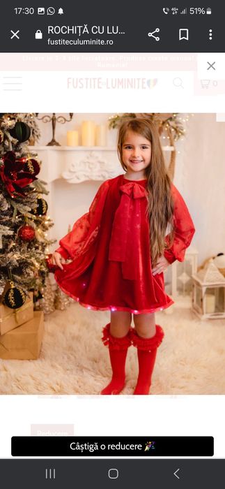 Rochita rosie cu luminite 4 ani