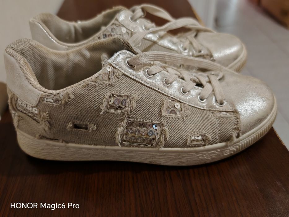 Дамски кецове съчетание с кожа и плат