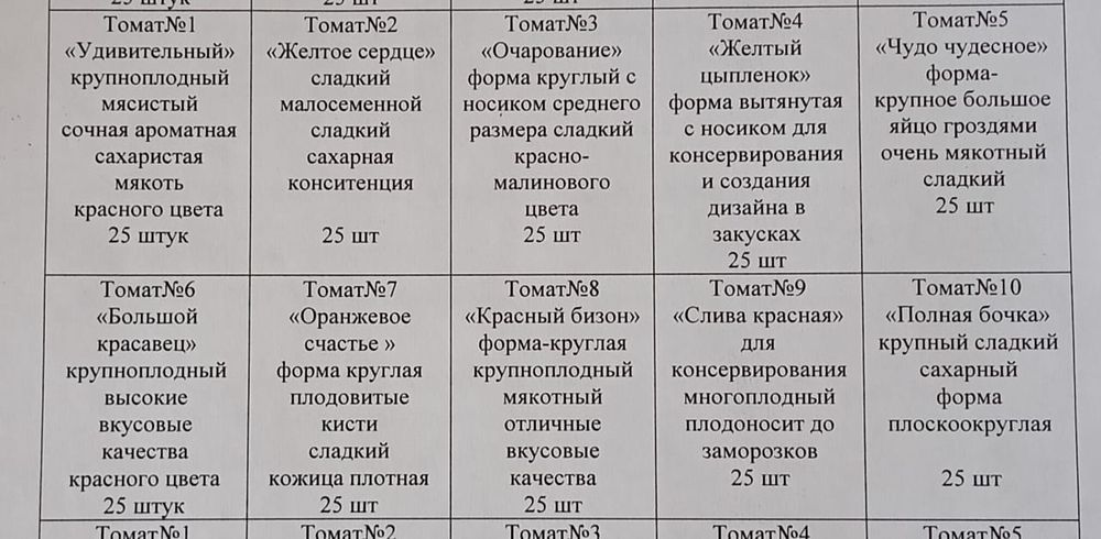 Семена домашних томатов