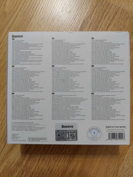 Incarcator Baseus GaN5 Pro USB si USB-C Quick Charge 140W Cablu USB-C