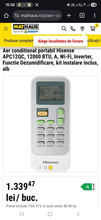 Aer condiționat portabil Hisense