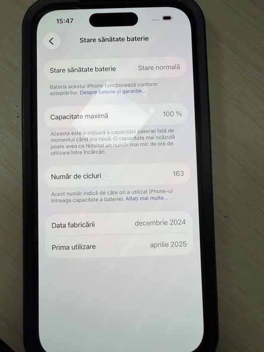 Iphone 15 128GB baterie 100%