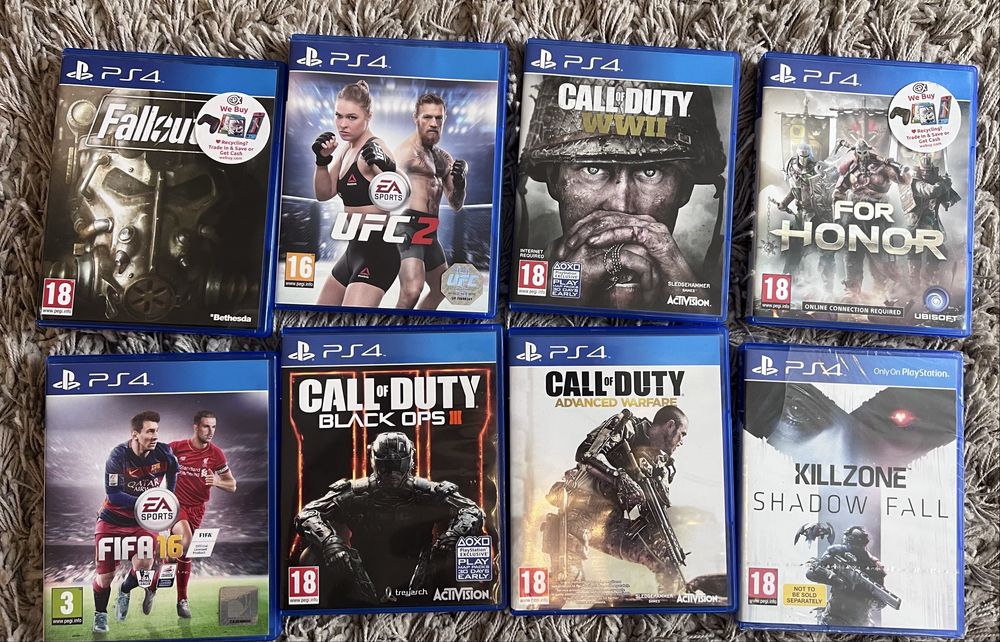 игри за PS4, COD, FIFA 16, Fallout, UFC 2, For Honor