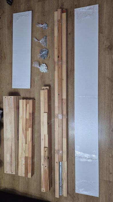 Pat reversibil Ikea, alb/pin, 90×200cm