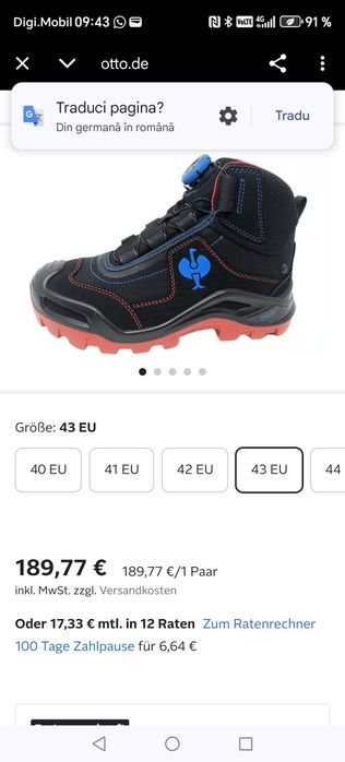 Vînd bocanci  bărbați protectia Engelber Strauss mărimea 43 !