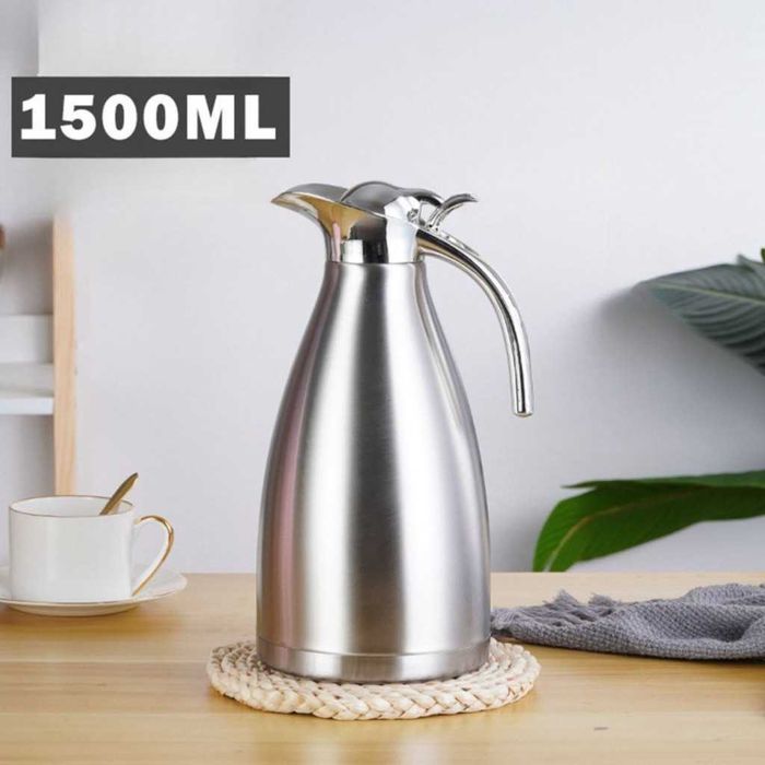 Комплект от 2 термоса Cheffinger 1L + 1.5L сребрист чайник.