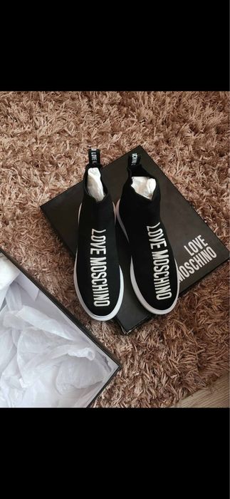 Дамски високи сникърси тип чорап Love Moschino