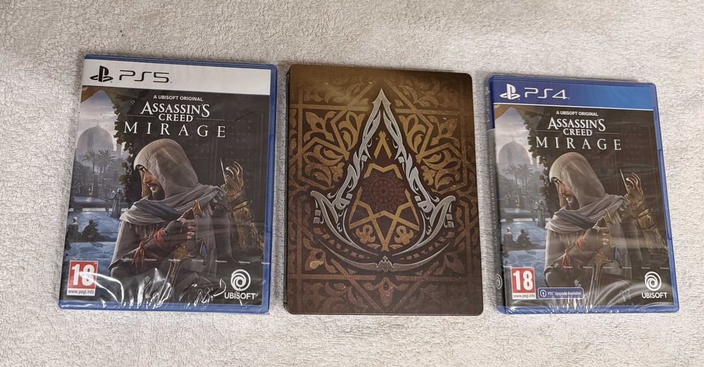 чисто нови Assassin’s Creed Mirage PS4 и PS 5 + Steel book