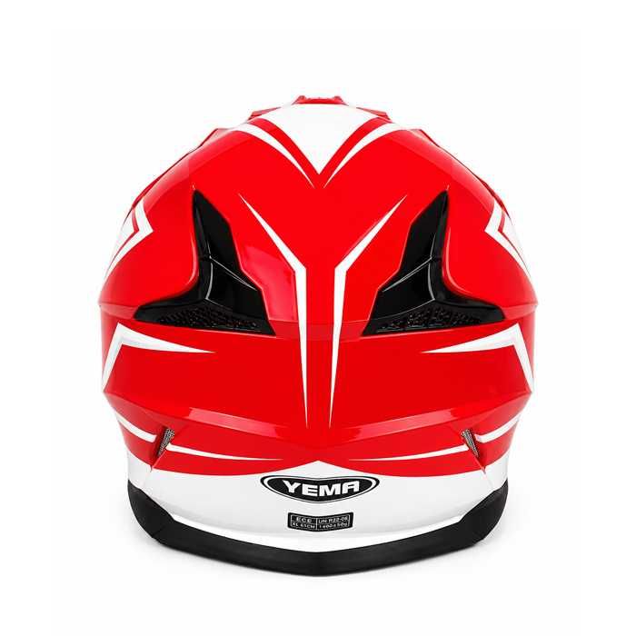 Крос каска YEMA 915-2 за мотор, мотокрос, ендуро и АТВ - XS, S, M, L и XL - червено-бяла