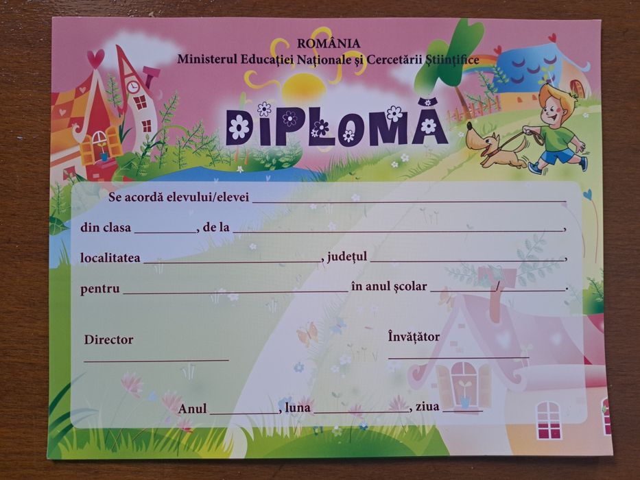 12 Diplome la prețul de 3 lei per bucată.