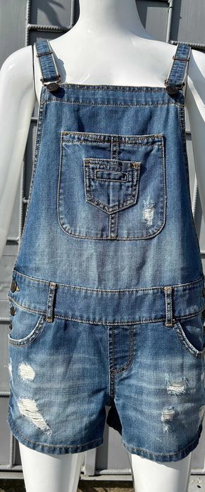 salopetă blugi cu pantaloni scurți culoare albastru, M, FB Sister