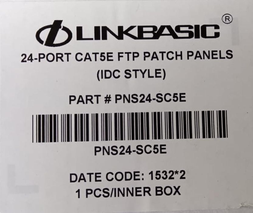 Коммутационная панель 5е кат., FTP 19", 1U, 24хRJ