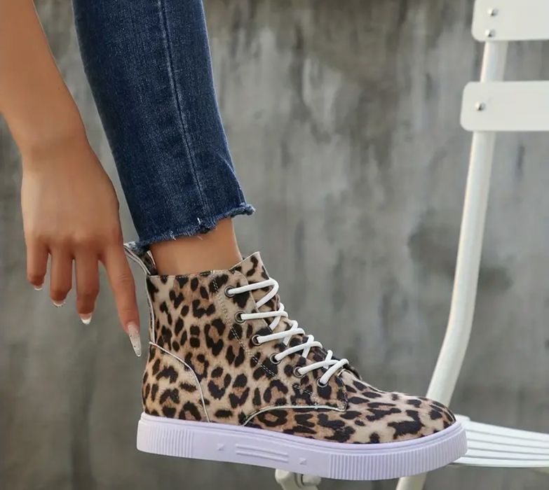 Дамски кецове / боти с леопардов принт 42 размер