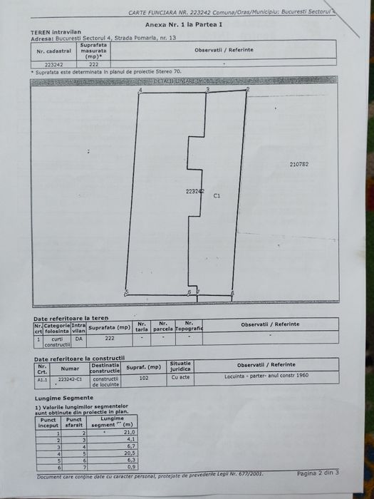 Brâncoveanu, parc, Curte de 382 m, fata de 12 m  cu doua case ,langa Orășelul Copiilor, Str Pomârla 13-15
