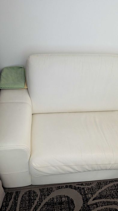 White Leather Corner Sofa