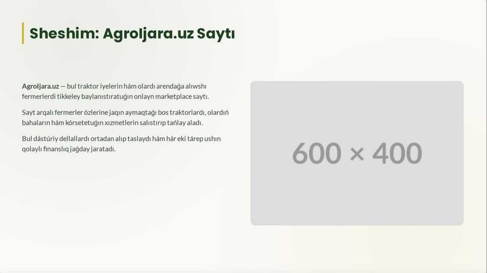 Agroljara.uz Platforması satiladi
