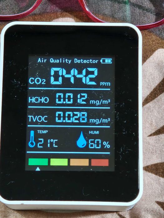 датчик за качеството на въздуха Air Quality Monitor, 5 in 1 Portable Smartair Quality Tester for CO2 | TVOC | HCHO