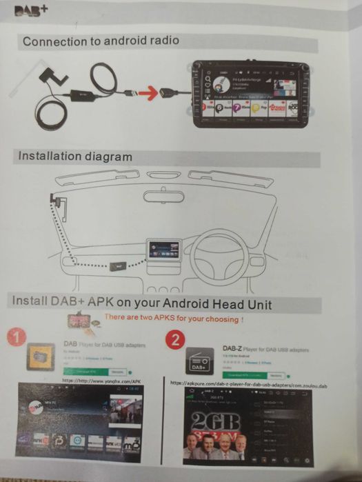 Car DAB/DAB+RECEIVER For Android Sistem