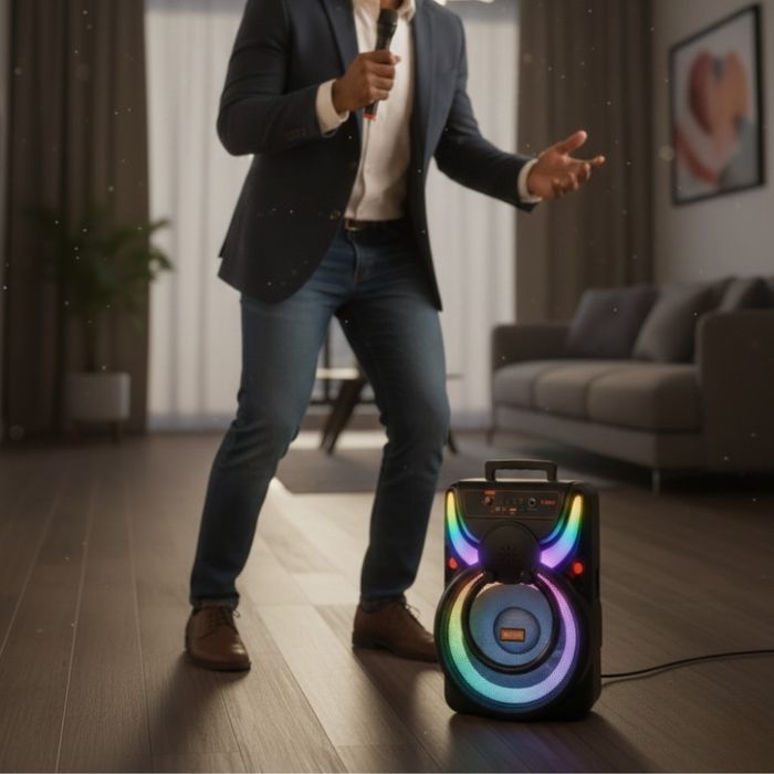 Преносима акумулаторна тонколона -8.5 инча  Bluetooth караоке