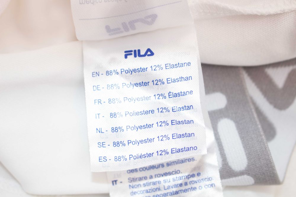 Fila оригинална дамска блуза мрежа бяла дълъг ръкав кроп с бюстие S