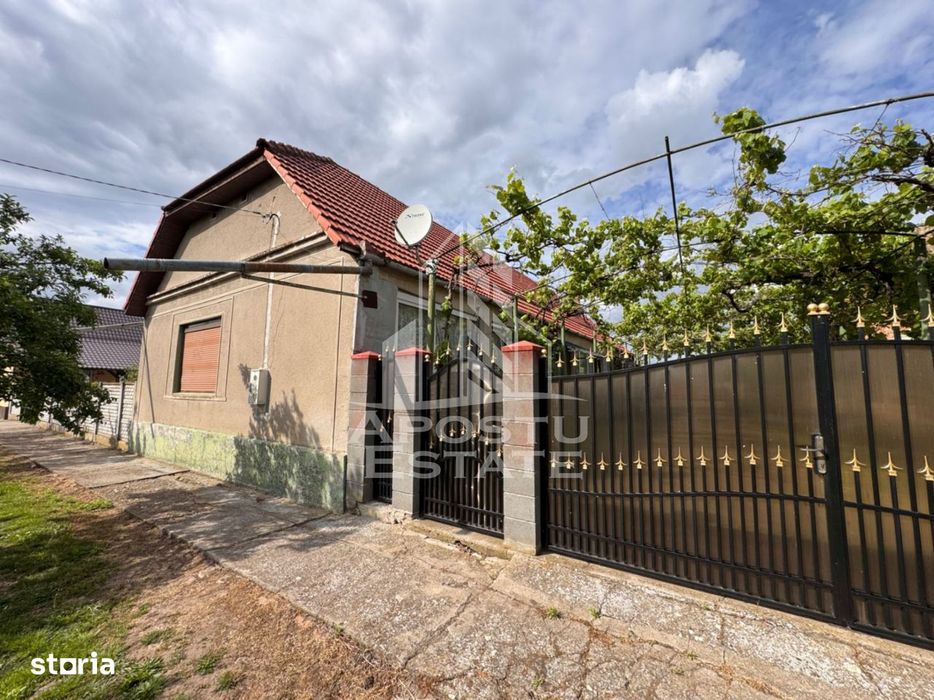 Casa batraneasca + Constructie la rosu, in sat Pesac, judetul Timis