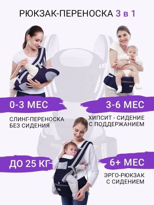 Продам эрго-рюкзак, переноску 3в1