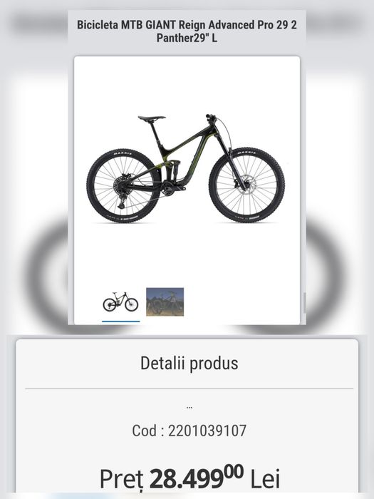 Bicicleta mtb full suspension super enduro Giant Reign