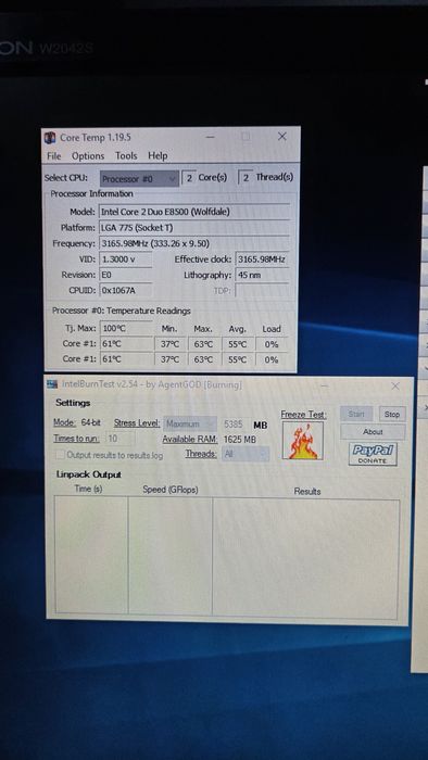 PC Retro Intel core 2 Duo E8500