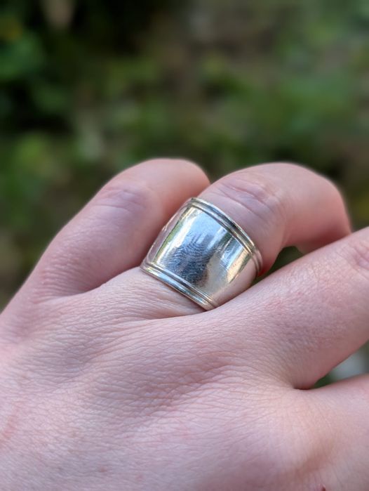 Vechi inel masiv din argint de 925, handmade