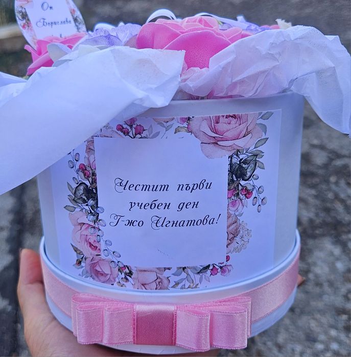 Букет  със сапунени рози