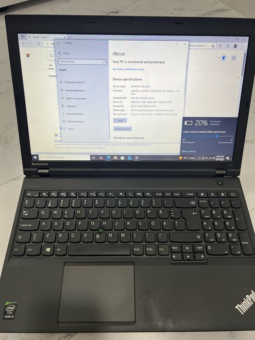 Lenovo ThinkPad L540 – Intel Core i5 / 8 GB RAM / 15.6