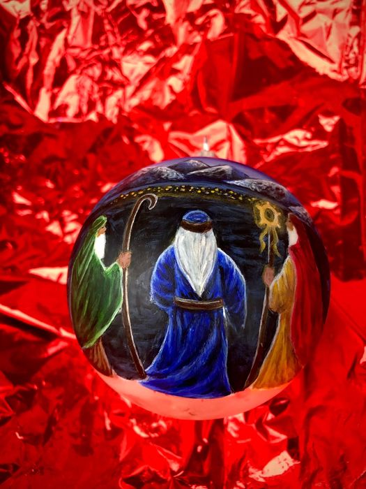 Glob de sticlă pictat manual- Cei trei crai de la Răsărit