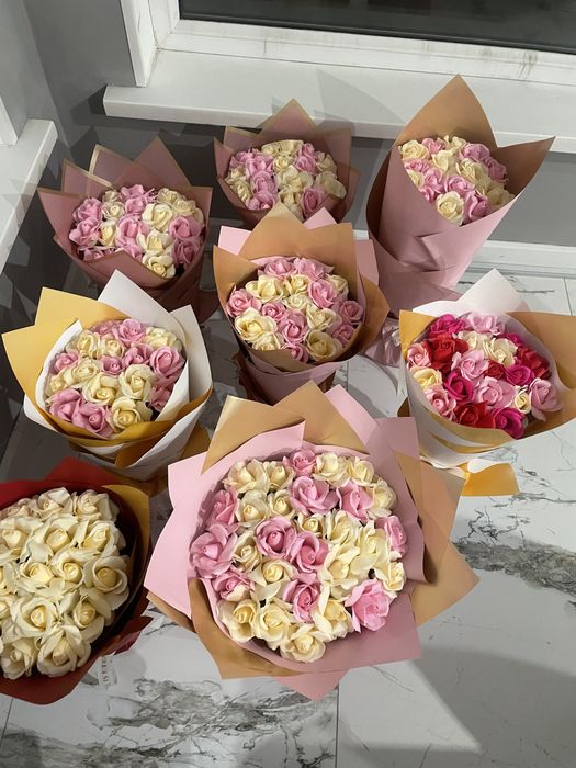 Цветы букеты мыльные розы