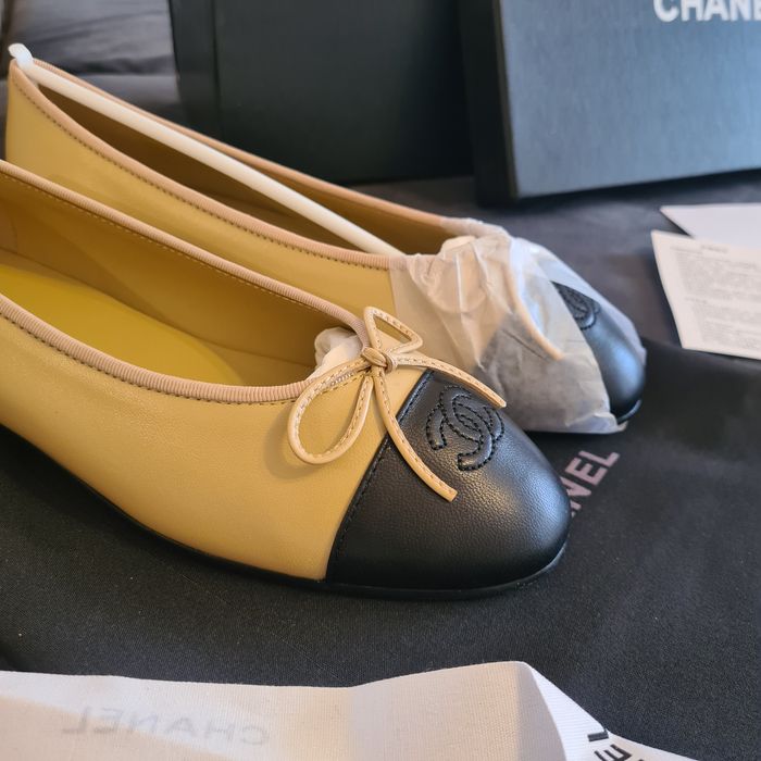 Mocasini Chanel beige black flat - piele naturala premium/size 36-41