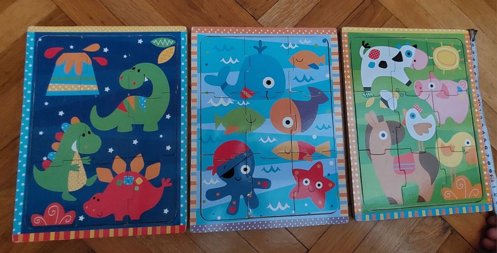 Set 3 puzzle din lemn