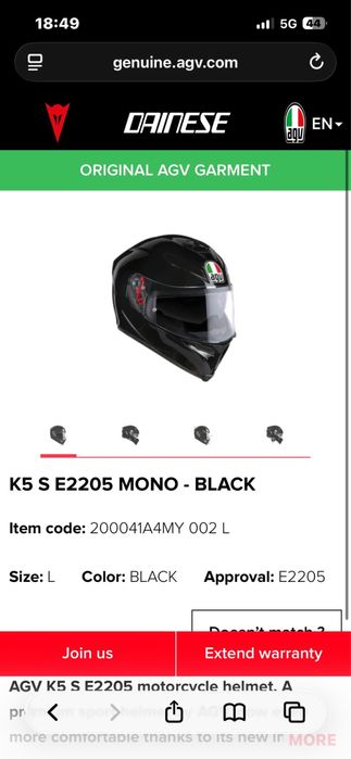 Casca Moto AGV K5 S Black ECE 22.05