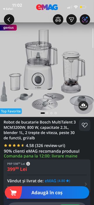 Robot de bucătărie Bosch MultiTalent 3 – nou, nefolosit, complet