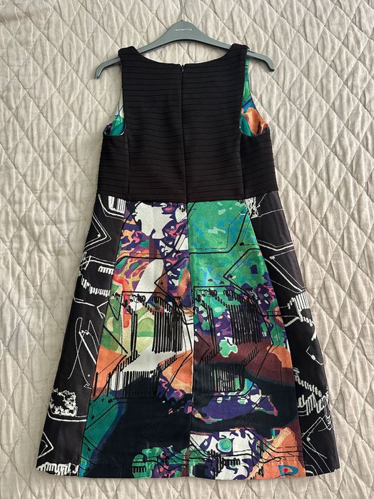Vestido Desigual Negro Multicolor Talla