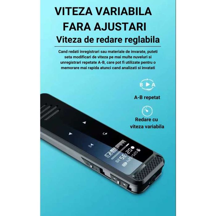 Reportofon prof.32GB,extensie la 256GB,pentru prelegeri,discursuri,etc